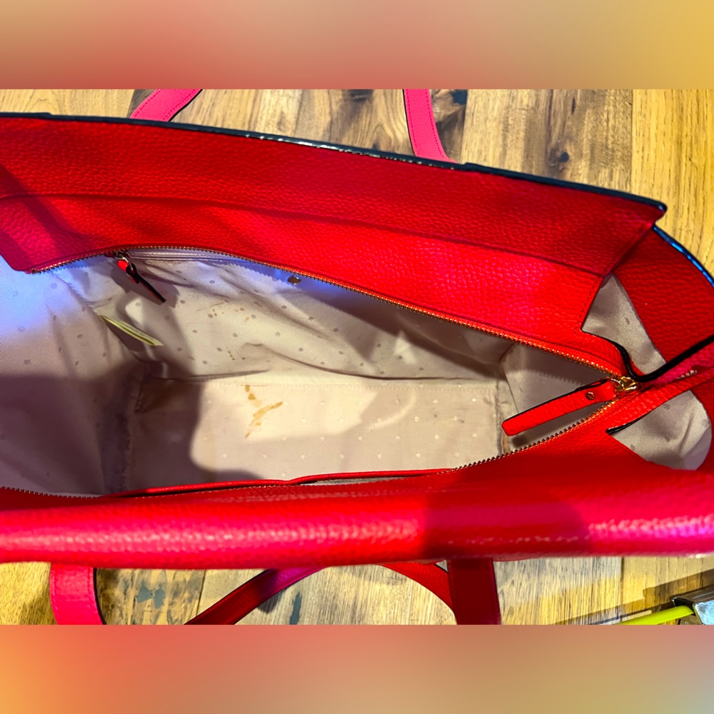 Kate Spade Red Leather Tote Bag - Picture 7 of 8